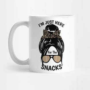 I'm Just Here For The Snacks Black Women Football Mug